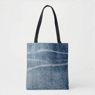 Close-Up of Denim Cloth. Tote Bag