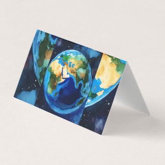 Close up of earth business card