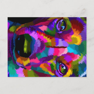 close up of face Dachshund Holiday Postcard