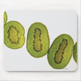 Close-up of five slices of kiwi fruit mouse pad