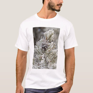 Close-up of frozen pine cone, Yellowstone T-Shirt