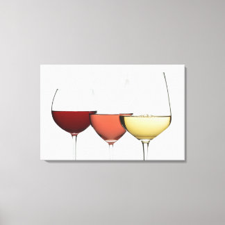 Close up of glasses of different wines canvas print