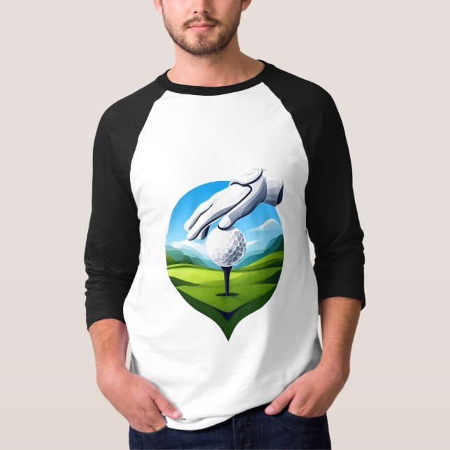 Close-Up of Golf Ball on Tee with Glove (Front)