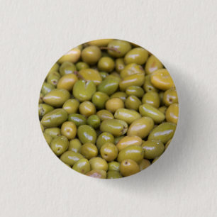 Close Up Of Green Olives 3 Cm Round Badge