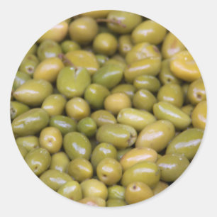 Close Up Of Green Olives Classic Round Sticker