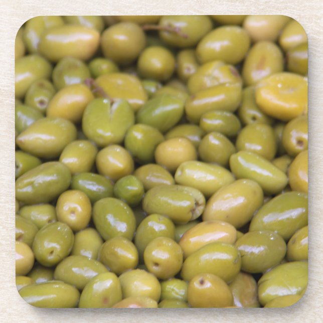 Close Up Of Green Olives Coaster (Front)