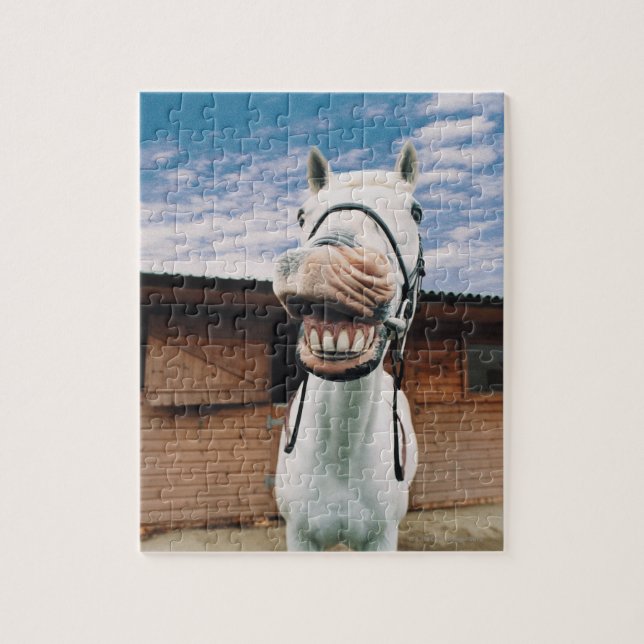 Close-up of Horse with Mouth Open Jigsaw Puzzle (Vertical)