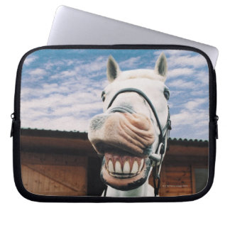 Close-up of Horse with Mouth Open Laptop Sleeve