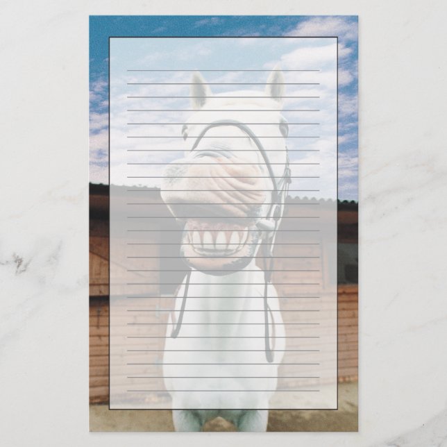 Close-up of Horse with Mouth Open Stationery (Front)