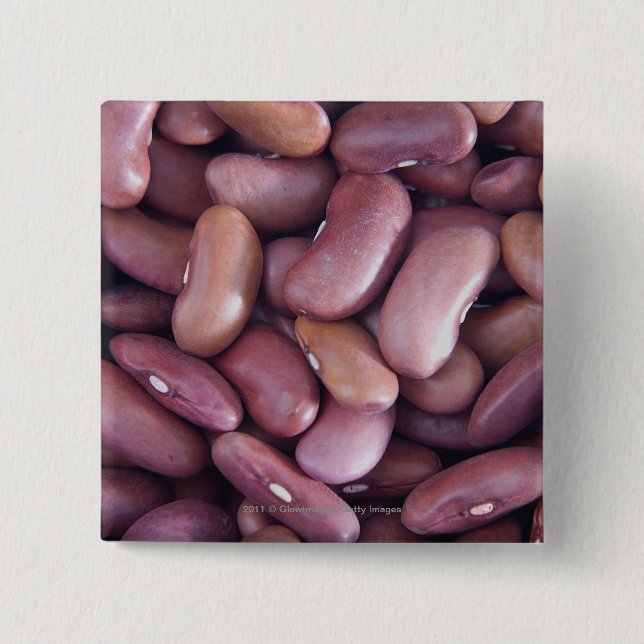 Close-up of kidney beans 15 cm square badge (Front)