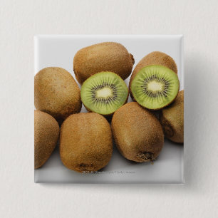 Close-up of kiwi fruits 15 cm square badge