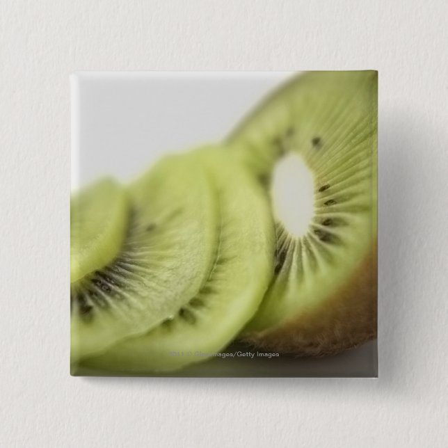 Close-up of kiwi slices 15 cm square badge (Front)