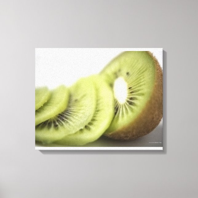 Close-up of kiwi slices canvas print (Front)