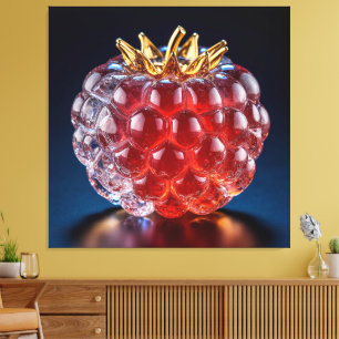 Close-Up of Luxury Crafted Red Crystal Raspberry Canvas Print