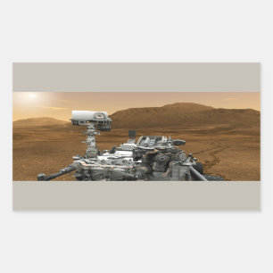 Close-up of Mars Curiosity Rover Rectangular Sticker