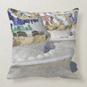 Close-up of Mosaics on Gaudi Building, Parc Cushion