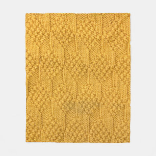 Close-up of pattern of knitting. fleece blanket