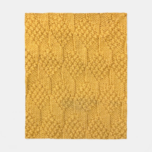 Close-up of pattern of knitting. fleece blanket (Front)
