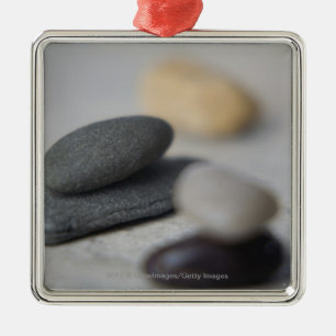 Close-up of pebbles metal tree decoration