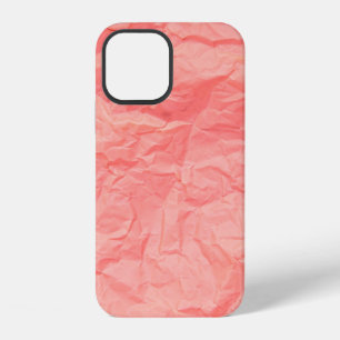 Close up of pink wrinkle crumpled old with paper p iPhone 12 case
