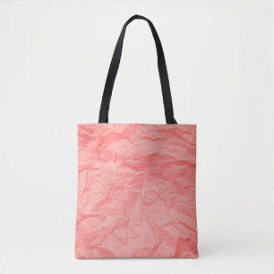 Close up of pink wrinkle crumpled old with paper p tote bag