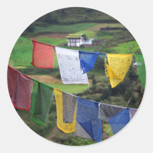 Close Up Of Prayer Flags Classic Round Sticker