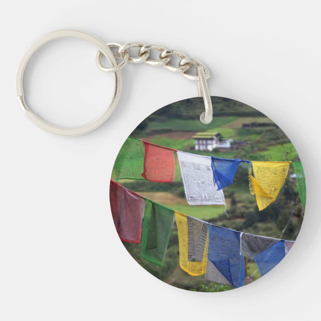 Close Up Of Prayer Flags Key Ring (Front)