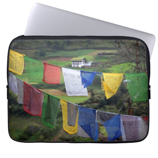 Close Up Of Prayer Flags Laptop Sleeve (Front)