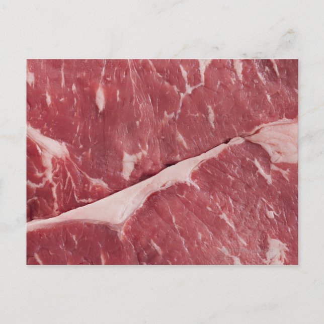 Close-up of raw steak postcard (Front)