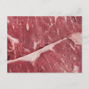 Close-up of raw steak postcard