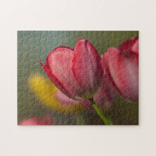 Close-up of red and yellow tulips in garden jigsaw puzzle