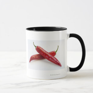 Close up of red chilli peppers mug