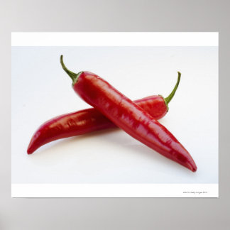 Close up of red chilli peppers poster