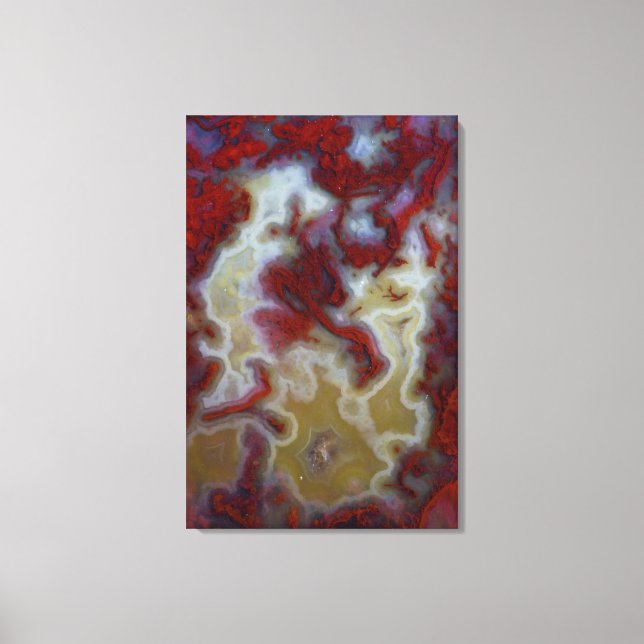 Close up of Red Moss Agate Slab Canvas Print (Front)