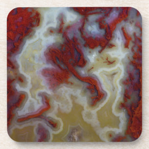 Close up of Red Moss Agate Slab Coaster