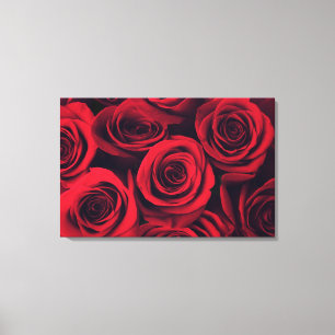 Close up of red rose flowers. canvas print
