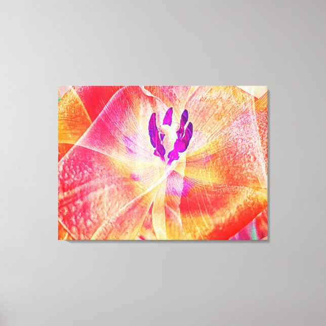 Close up of Red Tulip Abstract Canvas Print (Front)