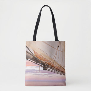 Close-Up Of Sail And Ropes   Maine, Camden Tote Bag