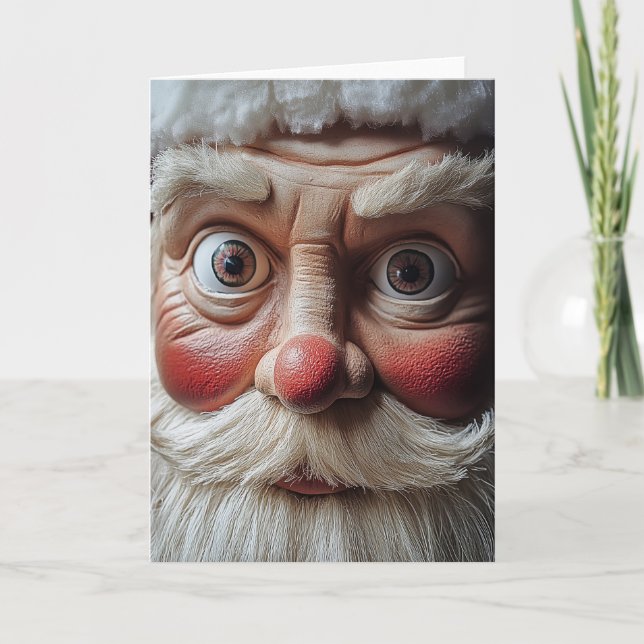 Close-Up of Santa’s Surprised Expression Invitation (Front)