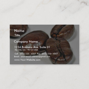 Close Up Of Some Unground Coffee Beans Business Card