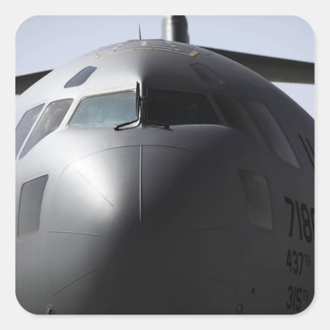 Close-up of the front of a C-17 Globemaster III Square Sticker (Front)