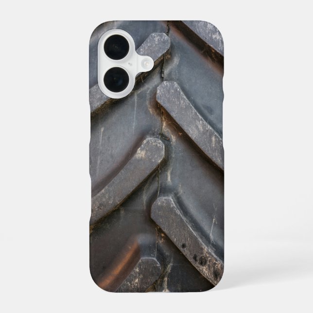 Close-Up of Tractor Tire Tread iPhone 16 Case (Back)