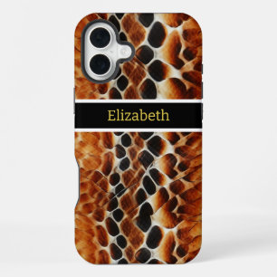 Close-up of venomous snakeskin patterns iPhone 16 plus case