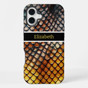 Close-up of venomous snakeskin patterns iPhone 16 plus case