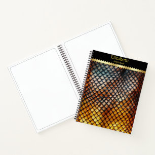 Close-up of venomous snakeskin patterns notebook