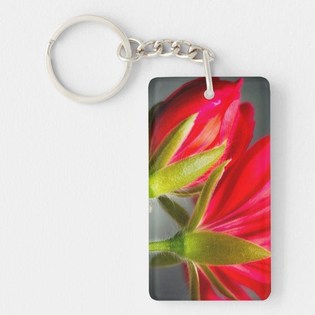 Close-up of vining geranium from back of flower key ring (Front)