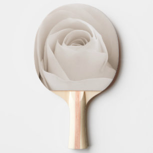 Close up of White Rose Petals Ping Pong Paddle