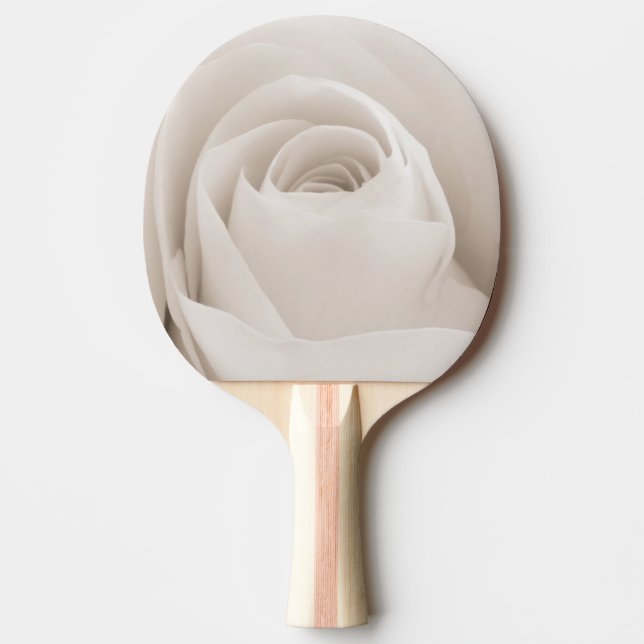 Close up of White Rose Petals Ping Pong Paddle (Front)