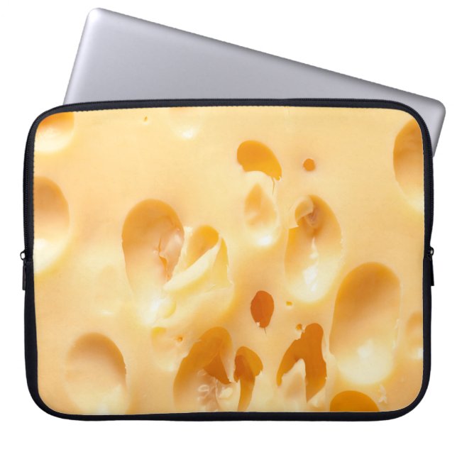 Close up of yellow cheese. This file is cleaned an Laptop Sleeve (Front)