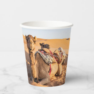 Close-up on Camel in Oman desert Paper Cups